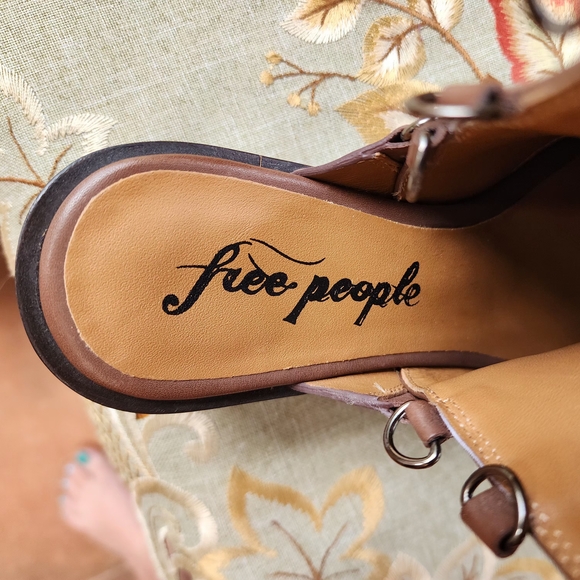 NWOT Free People Brown Lace-Up Boots with Silver Accents - Picture 2 of 11